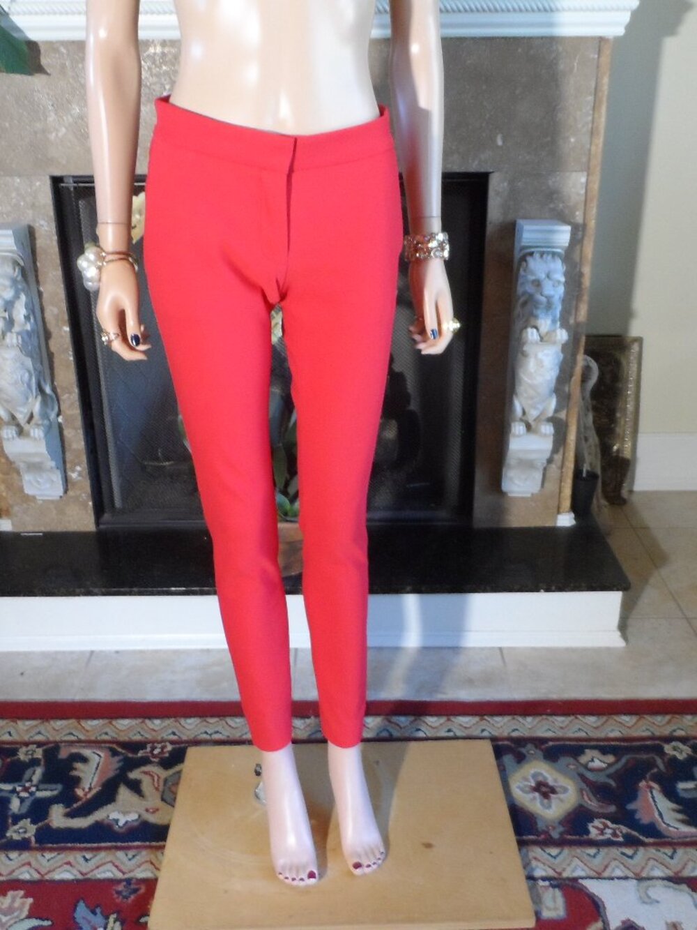 Stella McCartney Red/Orange Stretch Ankle Trouser Size IT 36 US 0